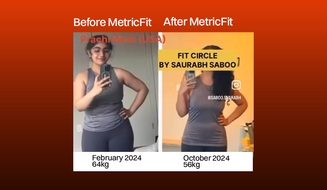 Prachi Modi before and after her MetricFit PCOD Reset Program journey