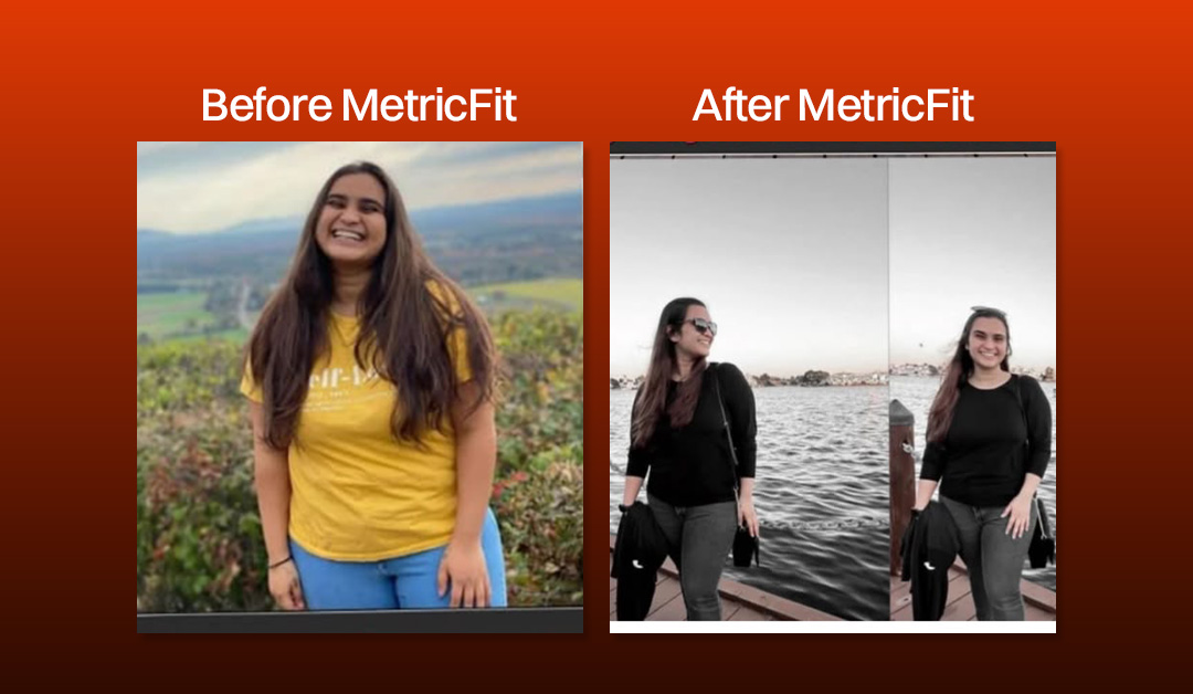MetricFit client before and after her body transformation