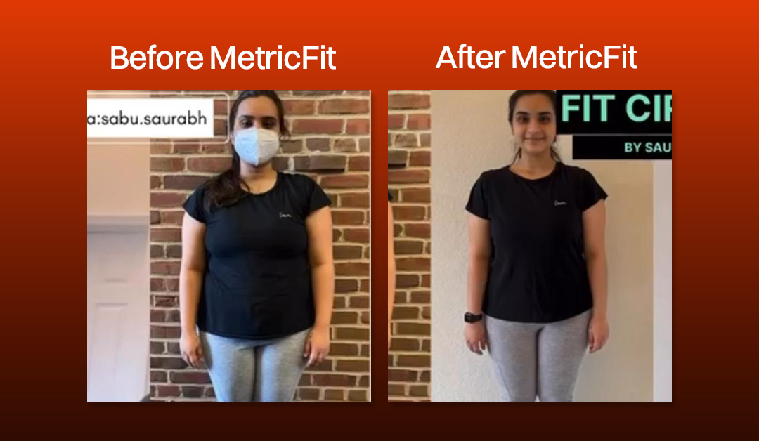 MetricFit client before and after her body recomposition