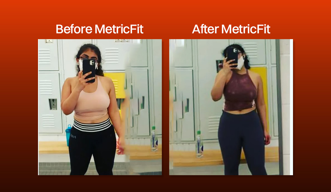 MetricFit client before and after her gym transformation