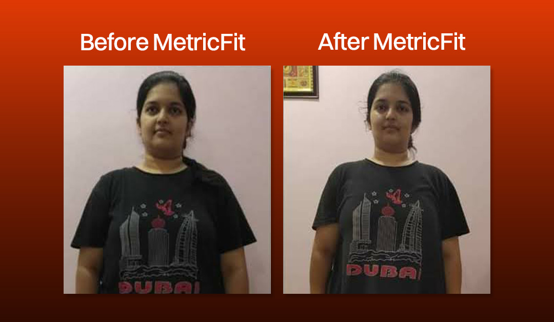 MetricFit client before and after following the PCOD Reset Program